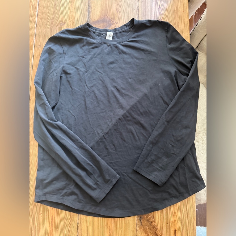 Lululemon NULU crewneck long sleeve Shirt Women 10 Black